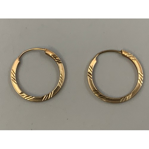 3A - Pair of 9ct Gold Hoop earrings complete with Presentation Box