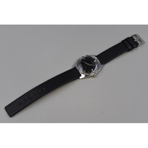 71 - Newmark Black Dial Gents Mechanical Watch with Leather Strap (Working)