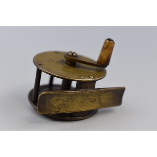 225 - Antique Brass Fly Fishing Reel (2