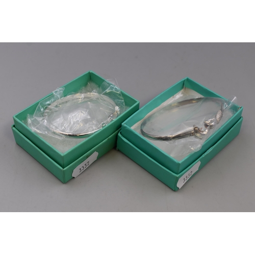 97 - Two Silver 925 Dolphin Bangles, complete in Gift Boxes