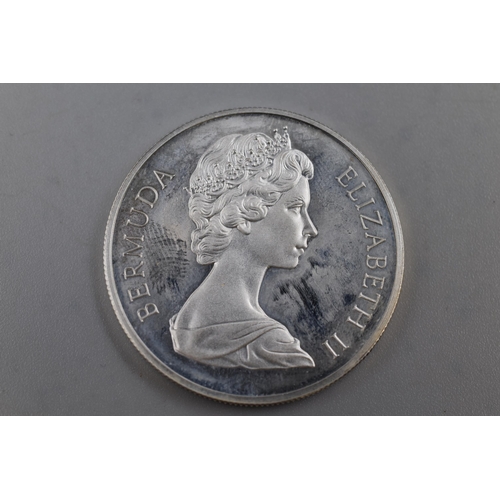 137 - 1972 One Dollar Commemorative Silver Coin, Bermuda Elizabeth II (no cert)