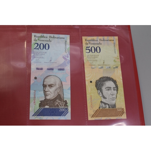 143 - Folder to include a Large Selection of Uncirculated Worldwide Banknotes. Includes Ukraine, Nicaragua... 