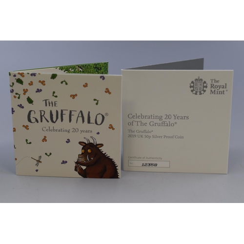 161 - Royal Mint Treasures For Life Silver Proof The Gruffalo 50 Pence Coin Complete in Presentation Case,... 