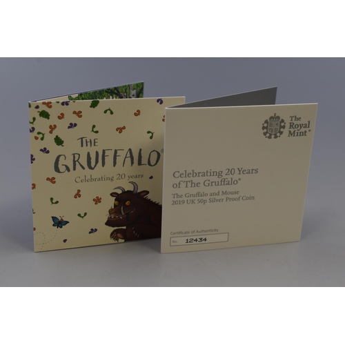 163 - Royal Mint Treasures For Life Silver Proof The Gruffalo & Mouse 50 Pence Coin Complete in Presen... 