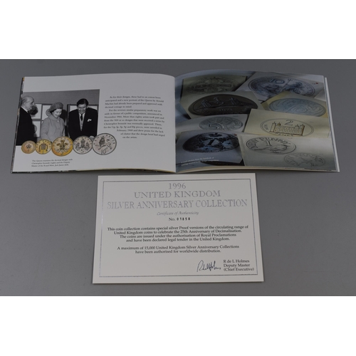 167 - 1996 Royal Mint Anniversary Silver Proof Collection. Complete with Certificate in Presentation Case