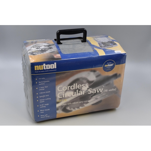 528 - Brand New in Sealed Case Nutool Cordless Circular Saw 18Volts