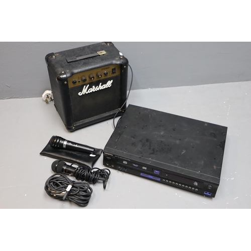 530 - KARAOKE - VocoPro DKP Karaoke Machine (Powers on) Together with a Marshall Amp (G10MR.II) 230V - 50H... 