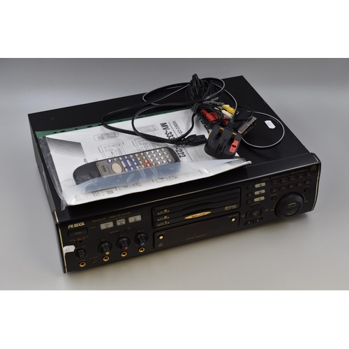 571 - An RSQ Video Karaoke (CDGs) Player (MV-333), With Instructions and Remote. Powers on When Tested