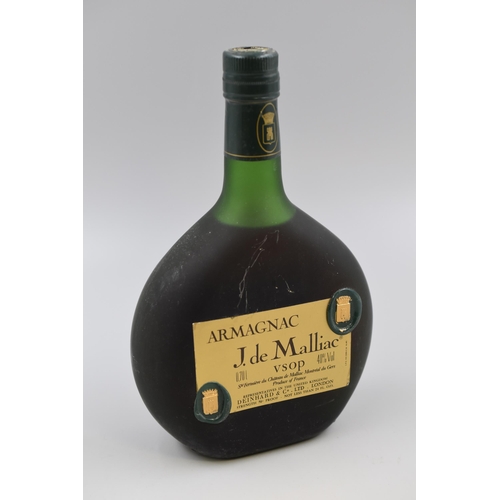 474 - Sealed Bottle of Armagnac J.De Malliac 70cl (40%)