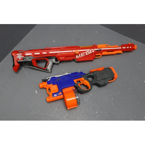 577 - Two Large Nerf Guns to include Mega Centurion and Hyperfire Elite (possibly needs new batteries)