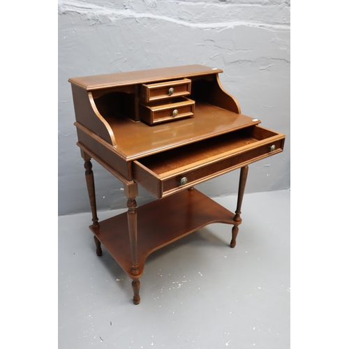 586 - Small Writing Desk with Three Drawers and Undershelf Storage (26