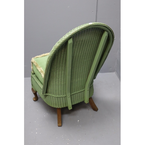 591 - Mid Century Ercol Armchair and a Lloyd Loom Style Bedroom Chair