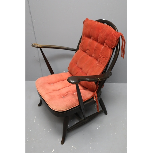 591 - Mid Century Ercol Armchair and a Lloyd Loom Style Bedroom Chair