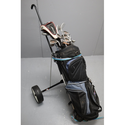 592 - Selection Of Golf Clubs To Include Dunlop, MacGregor & Ben SayersWith Slazenger Bag and Kingslaw... 