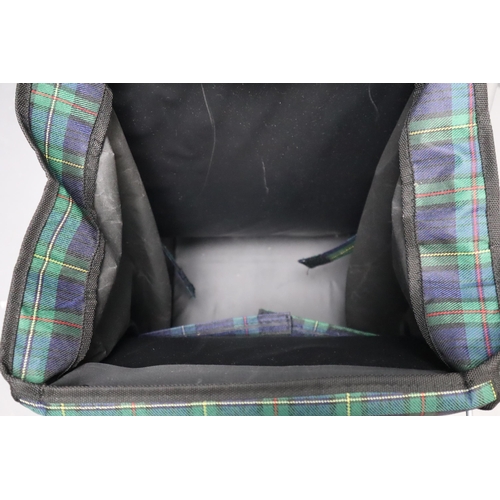 594 - Sabichi Caged, Lightweight, Four Wheel Shopping Trolley In Strong Green & Blue Tartan Fabric, Ad... 