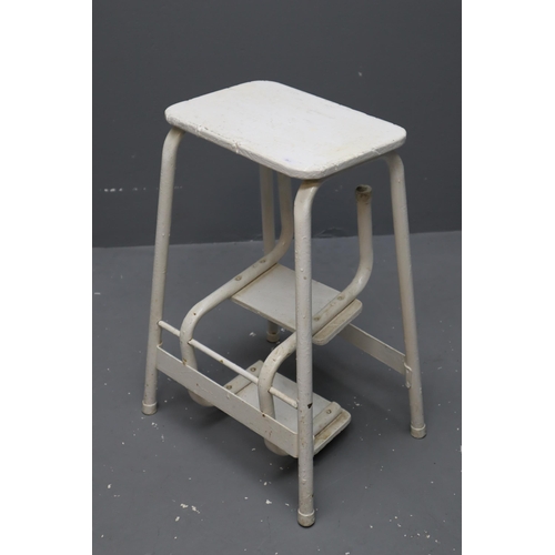 595 - Vintage Folding Step Stool (23”)