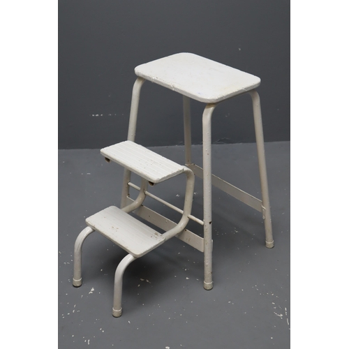 595 - Vintage Folding Step Stool (23”)