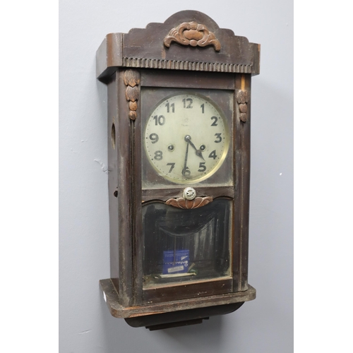 651 - Wood Case Chiming Clock (Spares and Repairs)