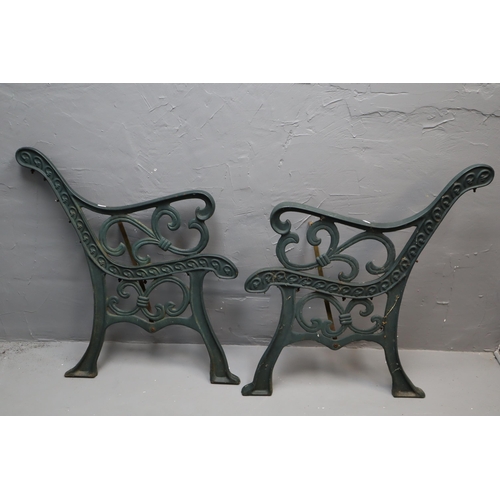 655 - A Pair of Cast Metal Bench Ends, Approx 30