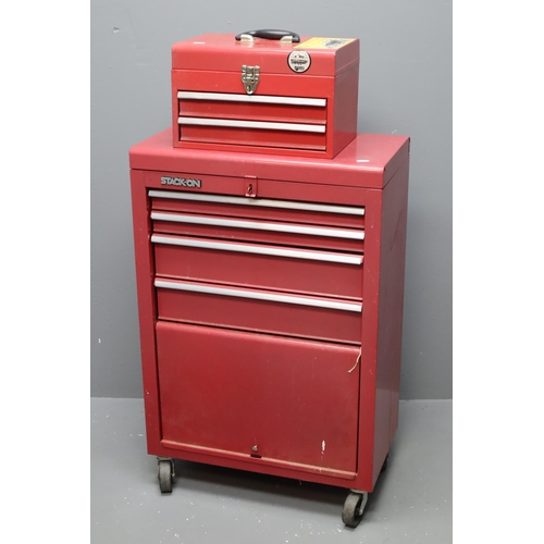 656 - Selection of 2 Tool Boxes including Outdoor Storage Red Tool Box Approx 14