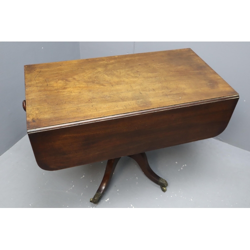 605 - A Georgian Style Antique Mahogany Dropleaf Table, With One Fitted Drawer. Approx 38