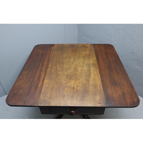 605 - A Georgian Style Antique Mahogany Dropleaf Table, With One Fitted Drawer. Approx 38