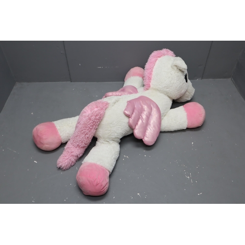 608 - Giant Softies Pearl The Pegasus Horse Soft Toy (Approx. 47” Long)