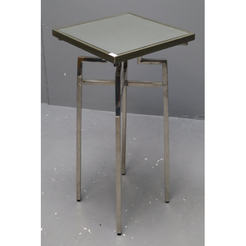 615 - Modern Mirror Topped Side Table (Approx. 25” x 12” x 12”)