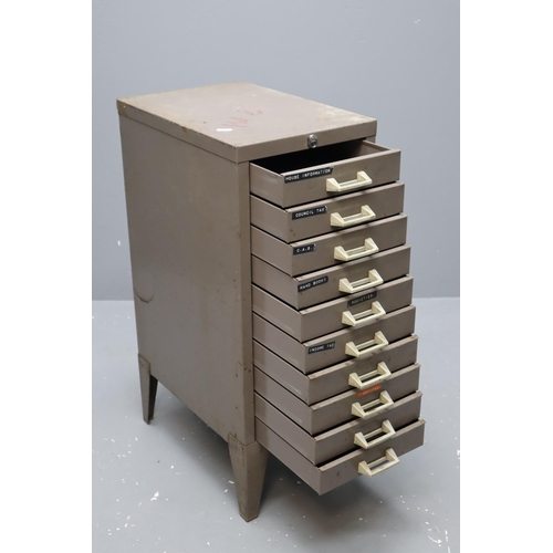 617 - Vintage Stor Industrial 10 Drawers Filing Cabinet Approx 29