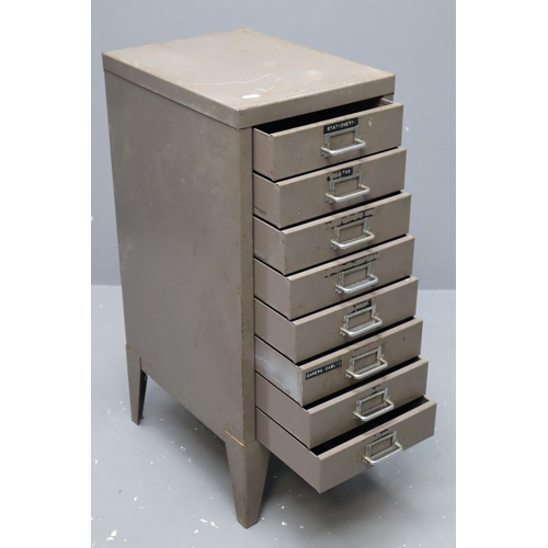 618 - Vintage Stor 8 Drawers Industrial Filing Cabinet Approx 29