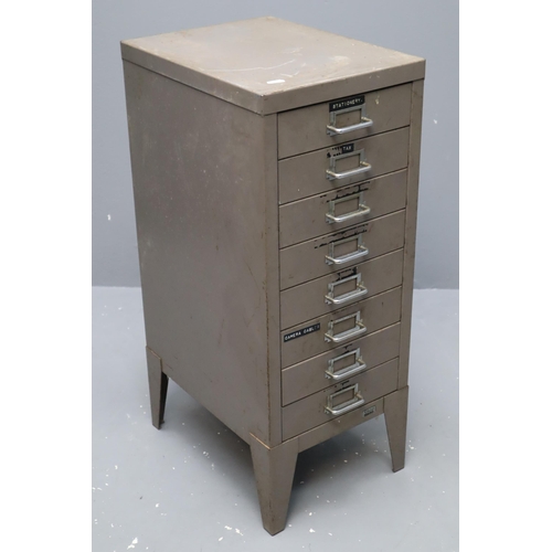 618 - Vintage Stor 8 Drawers Industrial Filing Cabinet Approx 29