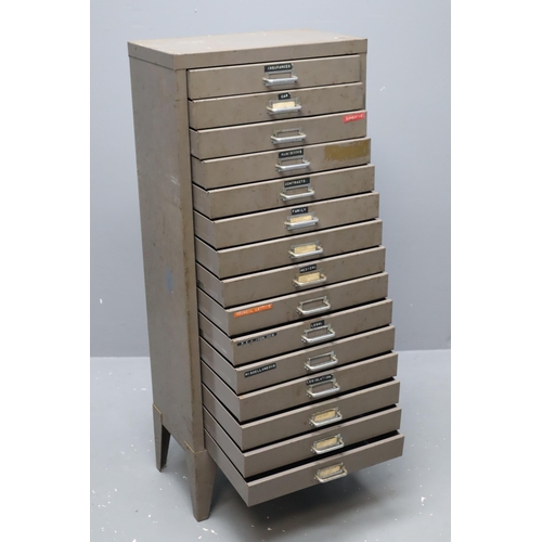 619 - Vintage Stor Industrial 15 Drawers Filing Cabinet 39