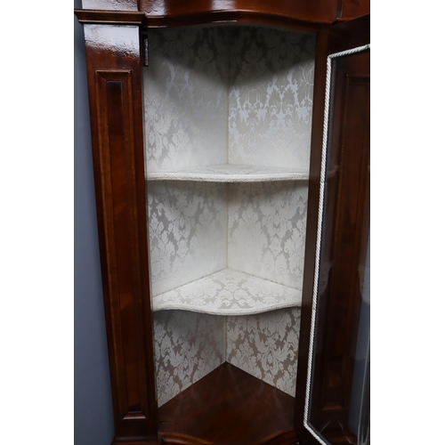 626 - Italiana Maple Corner Cabinet with Ornate Shelving and Lockable Cabinets (82