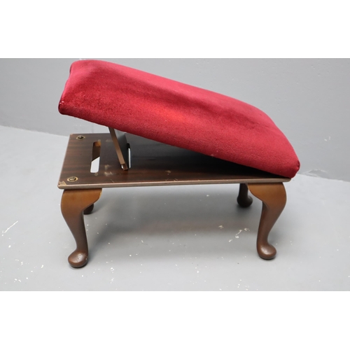 628 - Vintage Comfie Footstool with Adjustable Height (19” x 12” x 10”-15”)