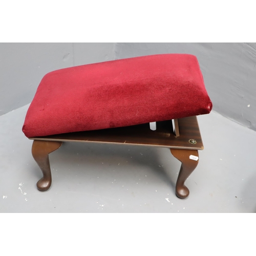 628 - Vintage Comfie Footstool with Adjustable Height (19” x 12” x 10”-15”)