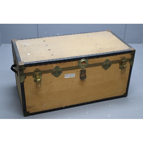 638 - Large Wooden Deep Storage Trunk Approx 40