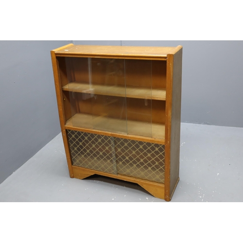 647 - 1950s Vintage Bookcase Glass Cabinet Approx 35