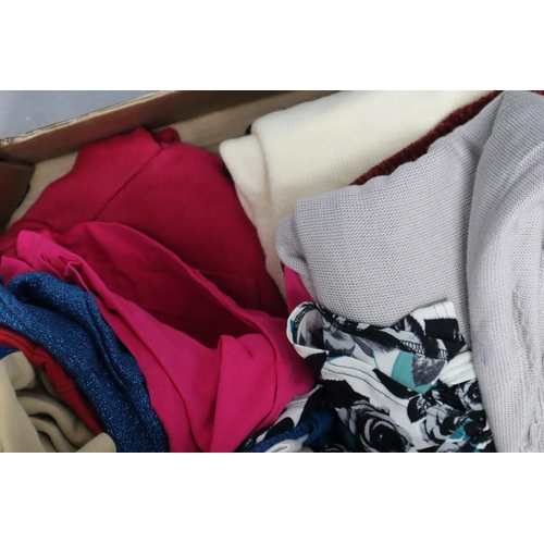 816 - Two Boxes of Assorted Ladies Tops, in Various Sizes (12-16)