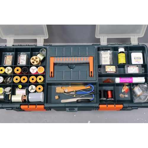 823 - Tool Box Complete with a Large Selection of Fly Tying Threads, Equipment, Beads, Feathers, Hooks and... 