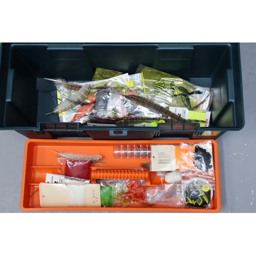 823 - Tool Box Complete with a Large Selection of Fly Tying Threads, Equipment, Beads, Feathers, Hooks and... 