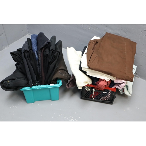 826 - Two Boxes of Various Ladies Trousers, in Various Sizes (14-18)