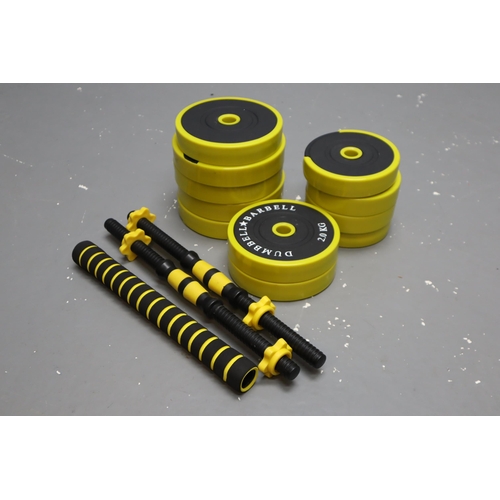 830 - A Dumbell/Barbell Set With A Selection of Weights (1.5kg, 2kg and 2.5kg)