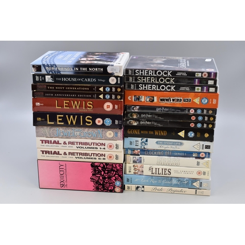 836 - Selection of DVD's including Box Sets of Lewis, Our Friends in The North, Waynes World, The Onedin L... 