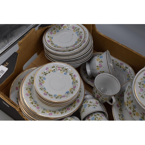 841 - Fine China Floral Tea / Dinner Service including Cups, Saucers, Plates and More