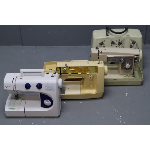 789 - Three Sewing Machines all untested two with no power leads to include Delta, Jones and Singer (with ... 