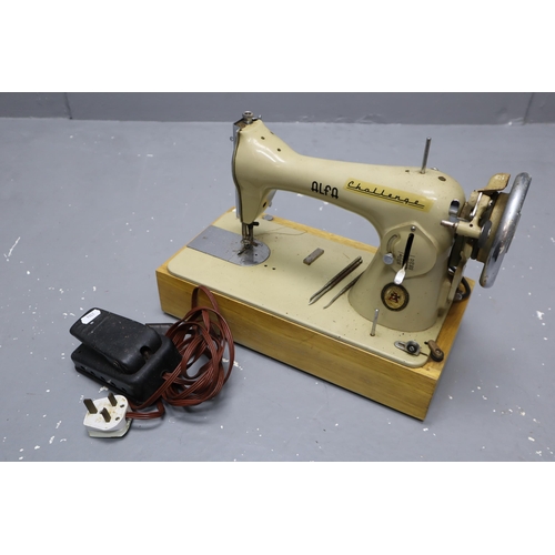 794 - Vintage Alfa Challenge Electric Sewing Machine with Foot Pedal