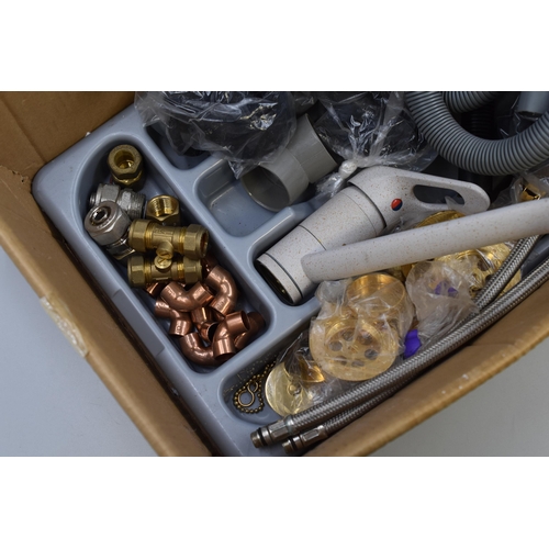 719 - A Selection of Plumbing Accessories To Include Ballofix Valves, Mono Block Sink Mixer Tap, Brass Pla... 
