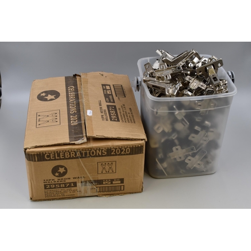 742 - A Large Selection of Cabinet Hinges With A Selection of Plastic Cabinet Fittings, Approx 8.9kg of Ca... 