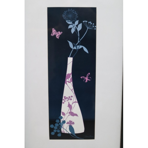 775 - Two Floral Prints in Modern Bevel Edged Frames, Approx 24