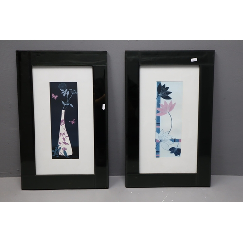775 - Two Floral Prints in Modern Bevel Edged Frames, Approx 24